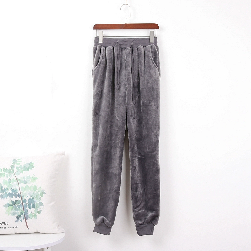 Flannel couple quần ngủ nam và nữ mùa thu đông dày cộng với nhung ấm chân gần quần san hô lông cừu nhà quần quần kaki nam ống đứng
