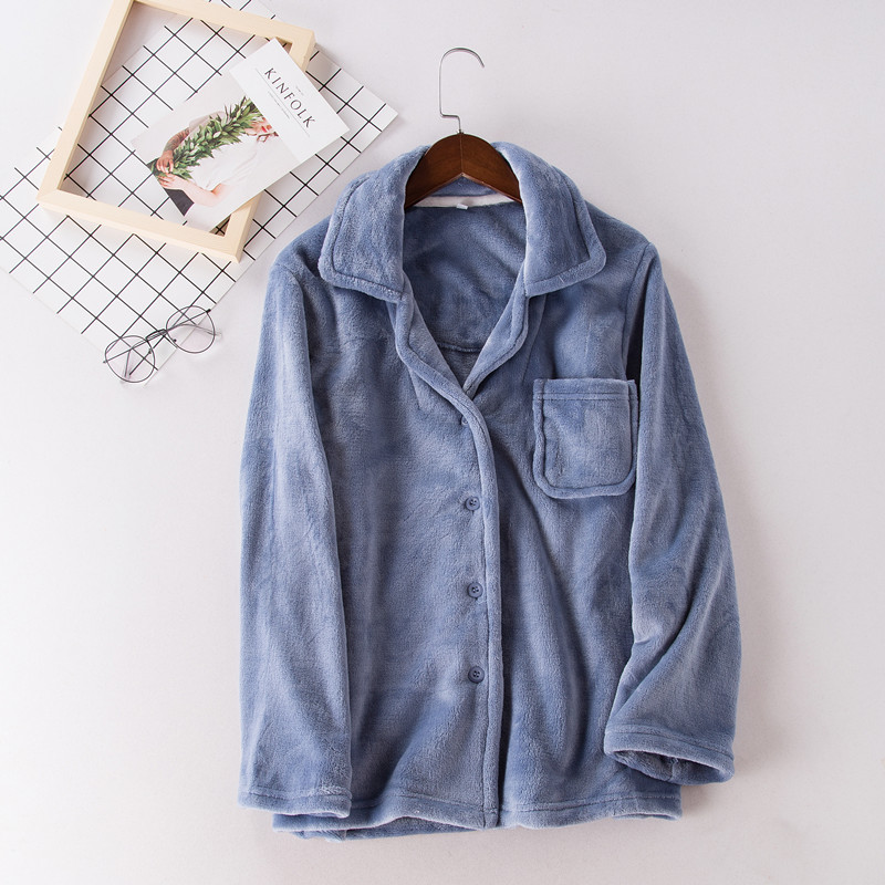 Đồ ngủ nam đơn mảnh flannel ngọn mùa thu và mùa đông kích thước lớn lỏng lẻo của nam cộng với nhung ấm san hô lông cừu dịch vụ nhà shop thời trang nữ