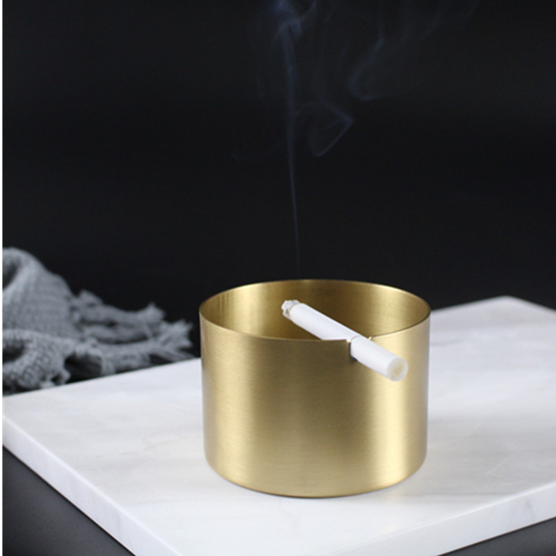 Nordic pure brass ashtray ins wind chic wind gold storage ornaments multifunctional car ashtray