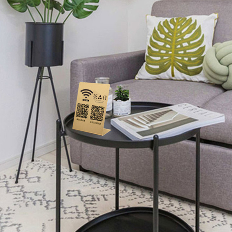 Custom brass Alipay two-dimensional code collection card WeChat payment code dining room hostel hotel table sign custom