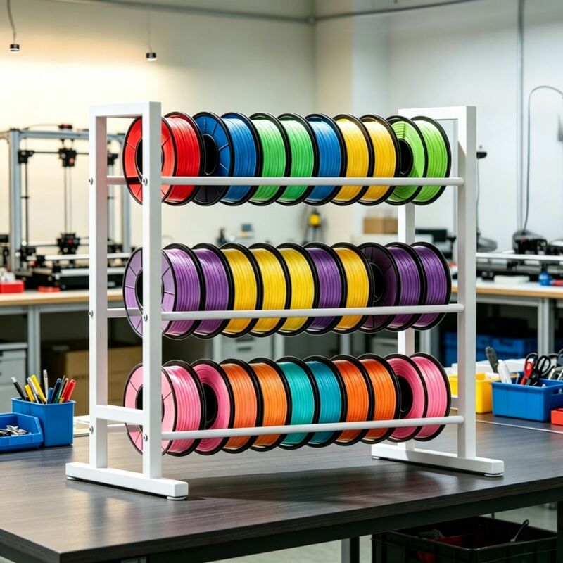 3D Printing Filament Rack, Filament Storage Rack, Heavy-Duty Metal Stand for Rolling Filament Spools, Material Storage