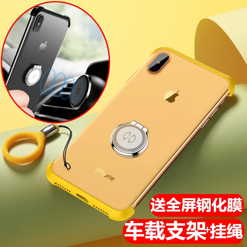 Vỏ điện thoại di động Apple x iPhone xs max với cốc hút xr vòng khóa giá đỡ 7 nam châm xe hơi từ tính 8plus - Nhẫn