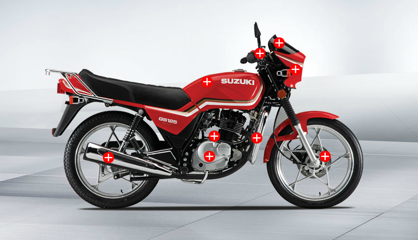 Áp dụng cho ánh sáng xe gắn máy gs125 suzuki nữ hoàng đuôi ánh sáng dao khoan báo 125 phanh lắp ráp ánh sáng đuôi ánh sáng vỏ