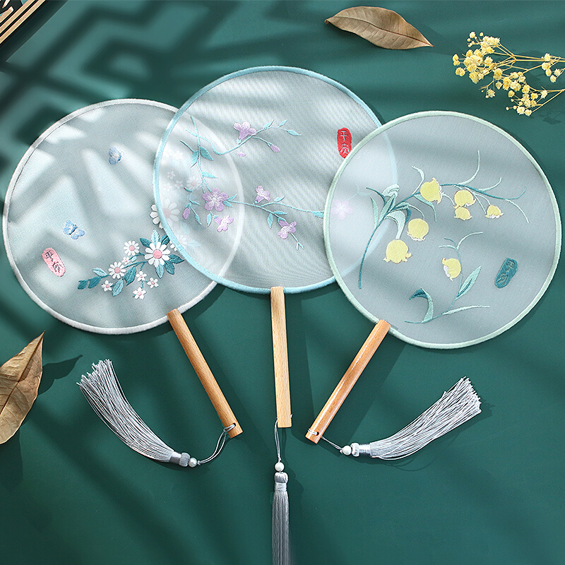 Su embroidery digy beginology bifacial embroidery Ingram group fan Shu embroidered handmade self-embroidered embroidered line colobus kit material bag-Taobao