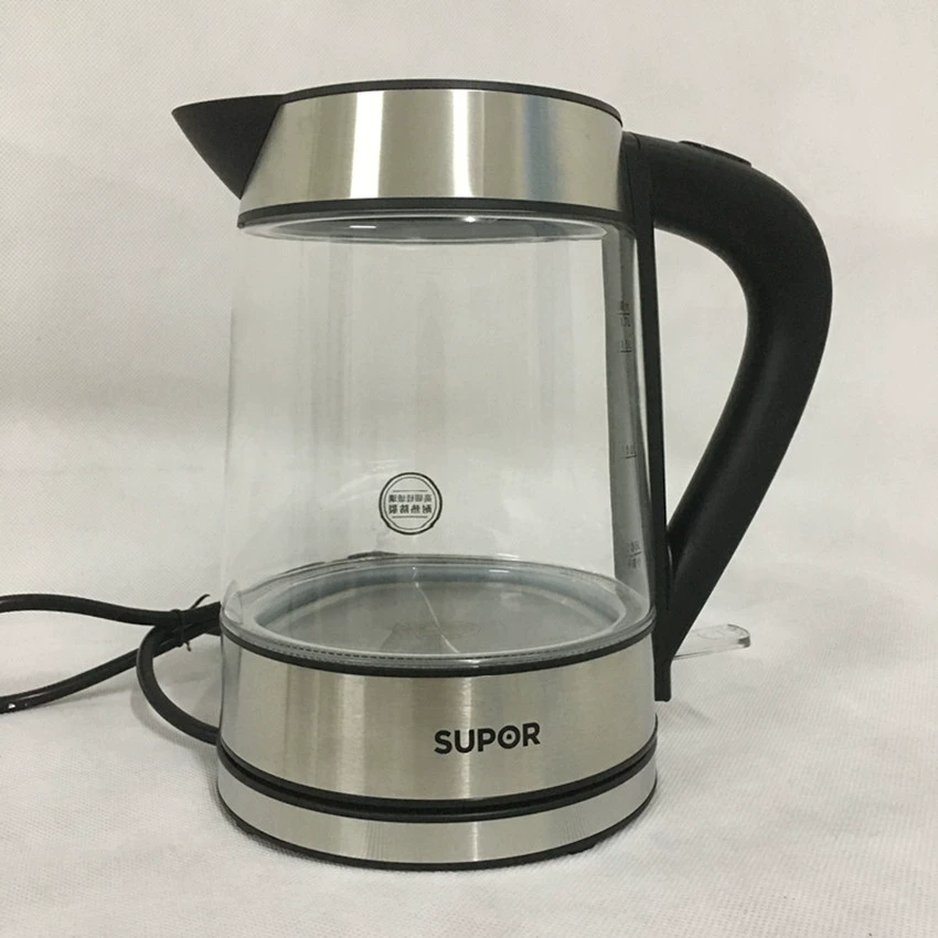 SUPOR Supor SWF17E26A ấm đun nước điện gia dụng cao borosilicate thủy tinh màu xanh 304 thép không gỉ 1,7 lít - ấm đun nước điện
