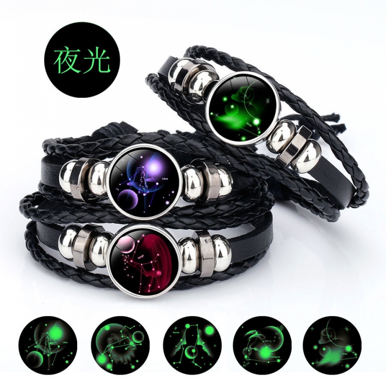 twelve Constellation Luminous Bracelet Adjustable for men and women Lovers Ornaments Fashion Creative Cortex Woven Bracelet Accessories-Taobao