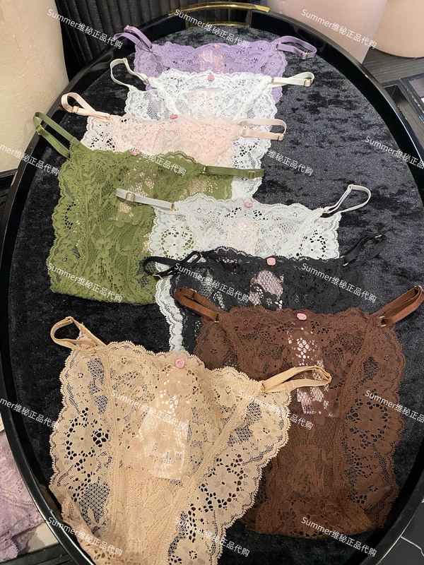 Victoria's Secret Floral Lace Series Three-Dimensional Rose Ice Silk Low-Waist Bikini Panties