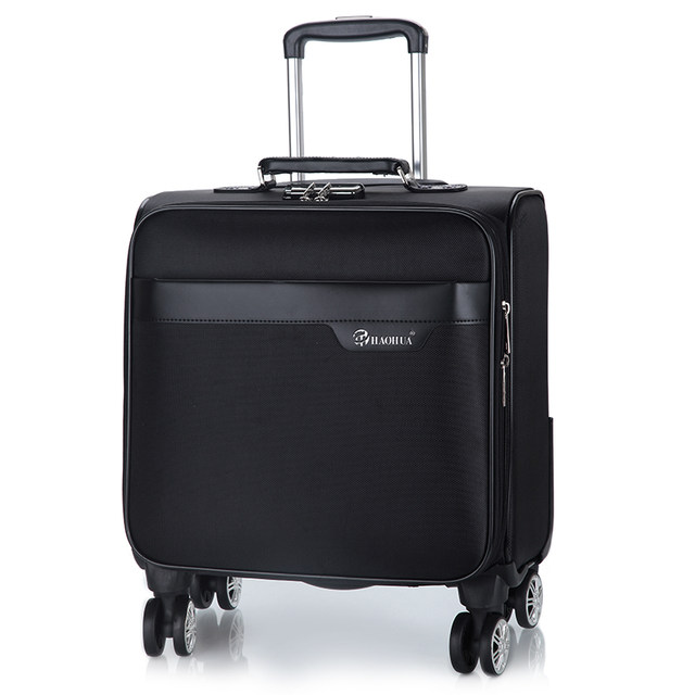Small 18-inch suitcase for men and women, business trip boarding case, universal wheel Oxford trolley case, laptop case