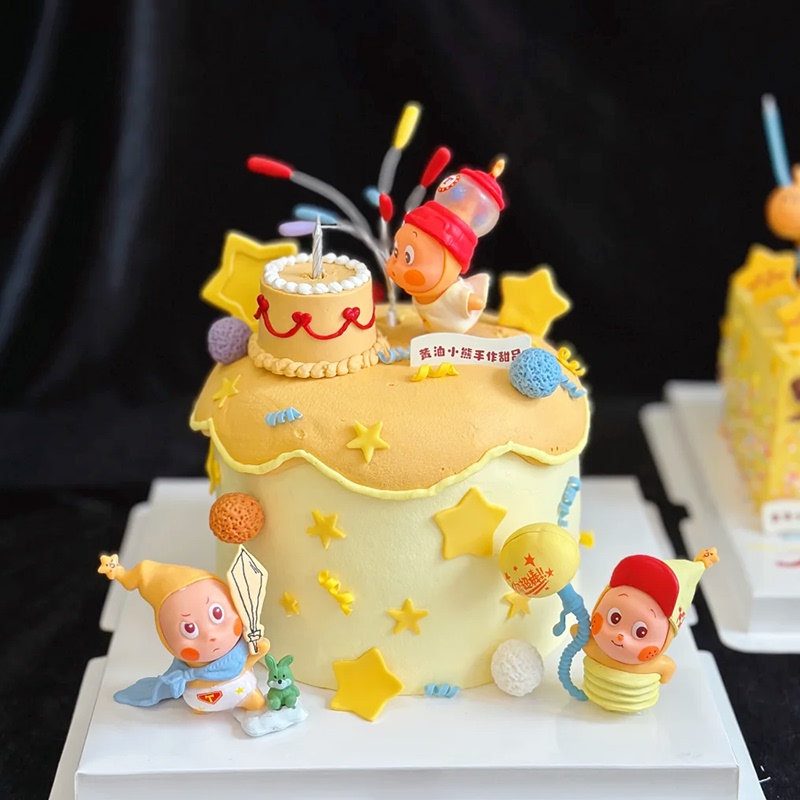 Internet-Famous Cute Starry Sky Character Cartoon Children's First Birthday Party Baking Topper Dessert Table Cake Decoration Ornament