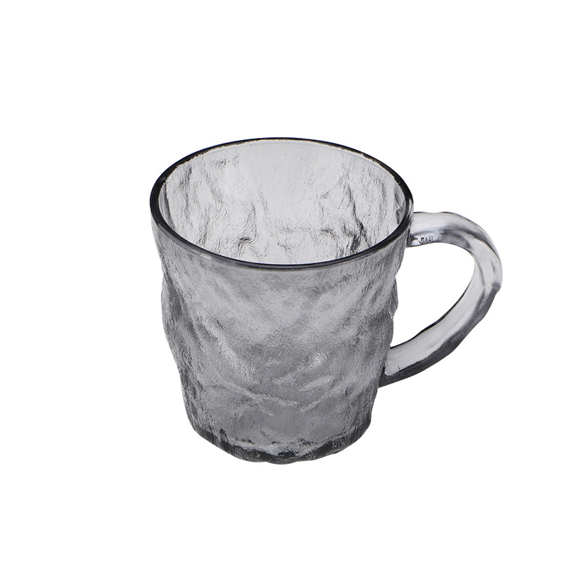 Japanese-Style Glacier Cup with Handle, Colorful Frosted Glass Cup, Trendy High-Appearance Water Cup, Juice Cup, Beer Cup