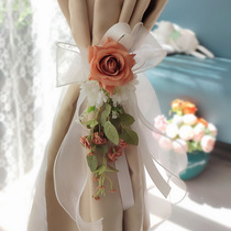 French curtain ties small floral modern gauze ties creative home decoration light luxury high-end lace ties