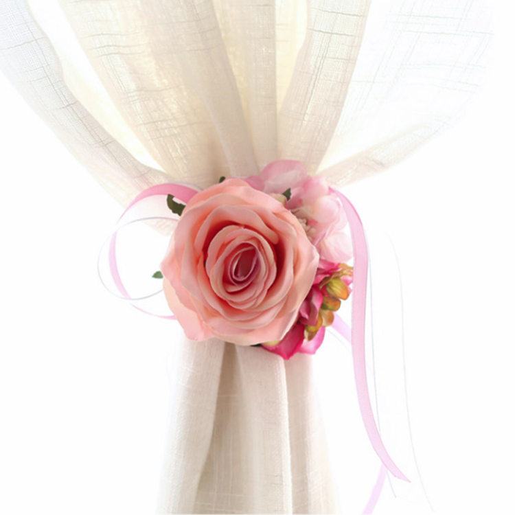 Han Edition Cloth Art Strap Refined emulation Flower finished yarn Finished Yarn Curtain Buckle Brief modern cute Decorative Cartoon Curtain Clips