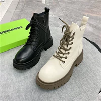 Martens, кожаные короткие сапоги, ботинки на платформе, 2022, воловья кожа, из натуральной кожи