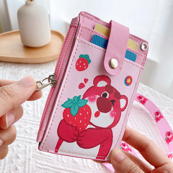 Multi-Card Slot Cartoon Lanyard Student Campus Card Badge Id Card Holder Zipper Coin Lanyard Meal Card Bus Card Holder