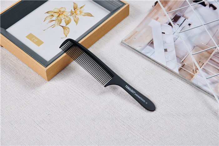 Ultra thin men's haircut flat head comb black carbon steel professional cut hair comb antistatic apple comb hairdresser special comb