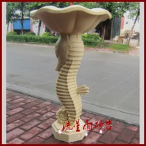 Meteor shower sandstone relief seahorse water spray garden waterscape sandstone glass fiber reinforced plastic sculpture Hotel Villa decoration materials