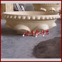 Sandstone relief glass fiber reinforced plastic flower bowl flower pot urban garden sandstone sculpture Villa home decoration material