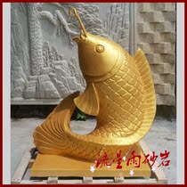 Sandstone relief glass fiber reinforced plastic carp carp water spray garden waterscape flower bowl sculpture spray water mouth Hotel Villa home decoration decoration