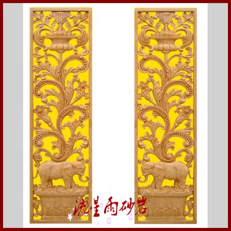 Sand rock relief glass fiber elephant screen hollow translucent sand rock background wall Home decoration hotel real estate decoration materials