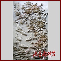  Meteor shower sandstone Chinese-style relief flowers bloom rich and rich more than a year FRP hotel villa home improvement materials