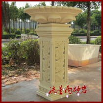 Artificial Sandstone Reliefs Custom Flower Bowl Flower Pots Sculpted GRP Resin Foam Background Wall Sculpture Pendulum decoration