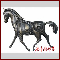 Artificial sandstone relief sculpture Horse FRP animal round carving garden project city decoration hotel villa material