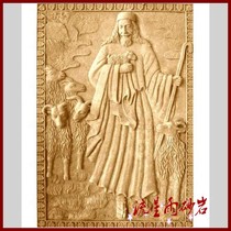  Meteor shower sandstone relief sandstone FRP Jesus shepherd background wall Hotel villa home improvement real estate materials