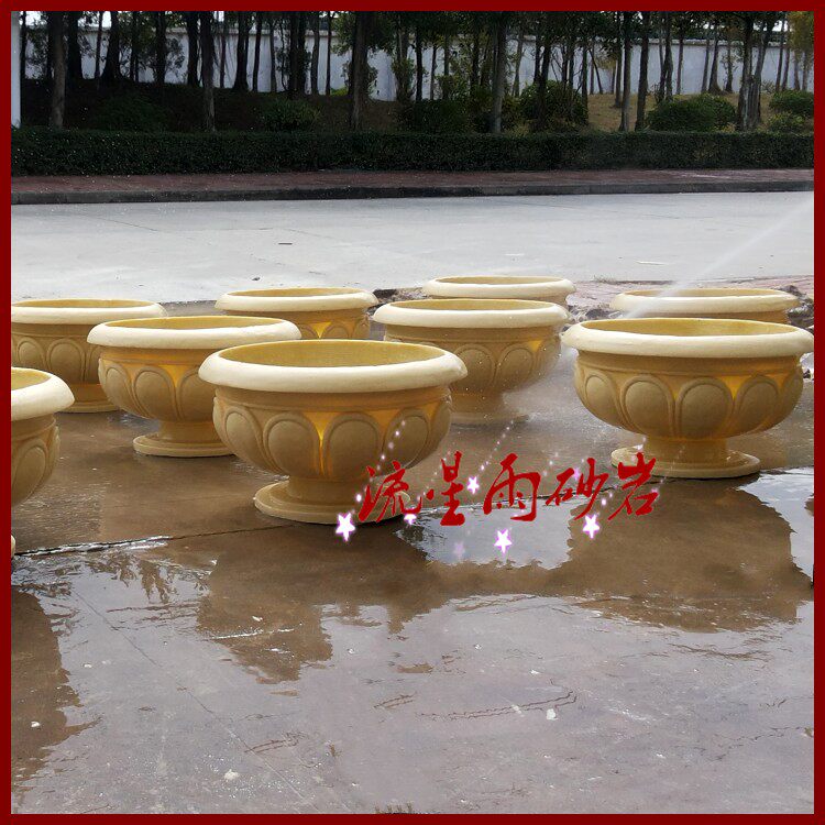 Artificial Sandstone Reliefs Custom Glass Fiber Resin Flower Bowl Eurostyle Flower Pots Urban Garden Sculpture Pendulum decoration