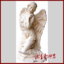 Meteor shower sandstone relief round carving angel girl Real Estate urban garden sculpture glass fiber reinforced plastic community home decoration materials