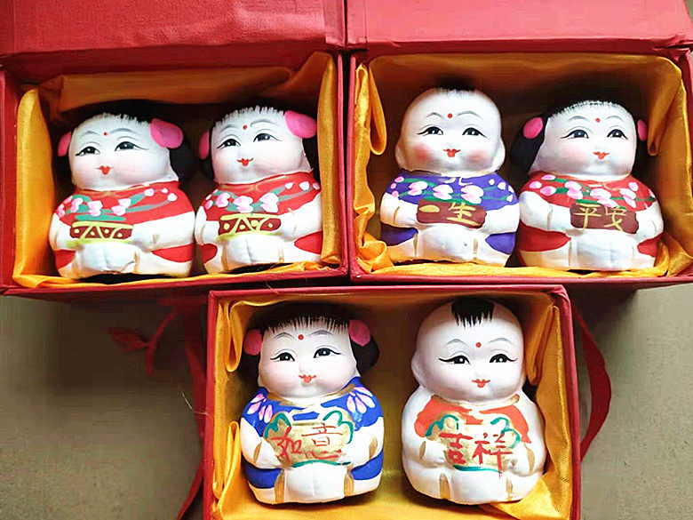 High 7 cm China Clay Man Clay Plastic Face Plastic Clay Doll Fova Swing Piece Handicrafts Auspicious Safety Clay Dolls