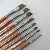 Nylon hair oblique head brush Gouache Watercolor oil painting pen Acrylic hand-painted single
