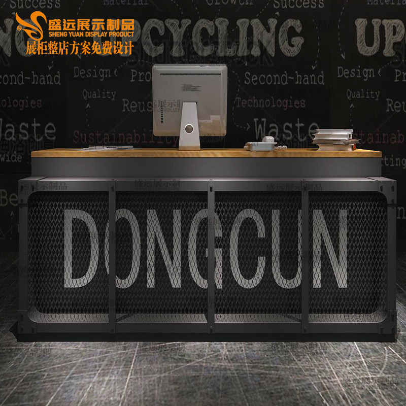 Bar counter commercial shop corner counter bar bar milk tea restaurant hotel clothing shop front table iron art