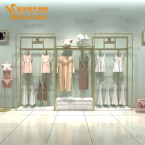 Customised Pyjamas Shelving Shelf Lingerie Shop Leaning Against Wall Display Cabinet Light Lavish Bra Socks Underwear on display shelves