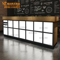 厂家定制工业风日式韩式收银台服装店前台接待台转角铁艺酒吧吧台