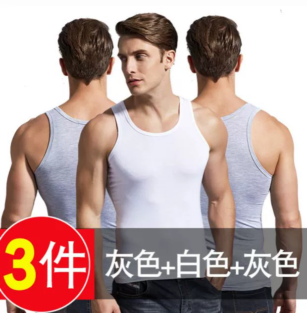 Mùa hè nam cotton thể thao vest Tuổi trẻ mùa hè thoáng khí cotton sling nam không tay áo trắng thủy triều áo thun ba lỗ nam cotton 