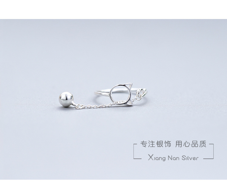 Nhẫn chuông bạc sterling sterling 925 sinh viên hipster Nhật Bản và Hàn Quốc đơn giản cá tính tươi chỉ số nhẫn ngón tay nữ nhan vang