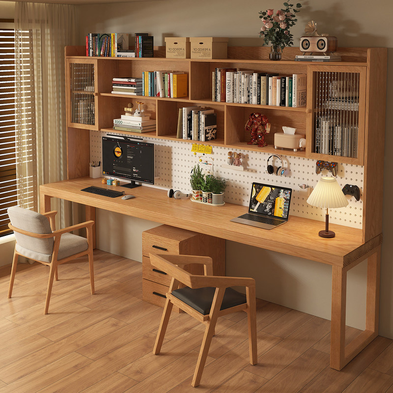 All Solid Wood Wall-Mounted Desk and Bookcase Integrated Long Desk Computer Desk Home Study Bedroom Study Room Sz009 All Solid Wood Wall-Mounted Desk and Bookcase Integrated Long Desk Computer Desk Home Study Bedroom Study Room Sz009