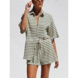 Брендовый свежий комплект, рубашка, шорты, европейский стиль