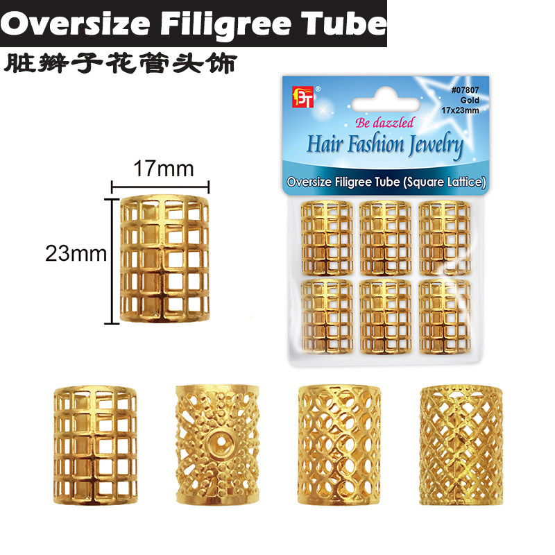 Hair clip Dirty Braid Hair Accessories Oversize Filigree Tube hair braid cuff