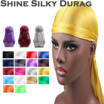 Baotou hat long tail hat pirate hat hip hat European and American hiphop lace headscarf Shine Silky Durag