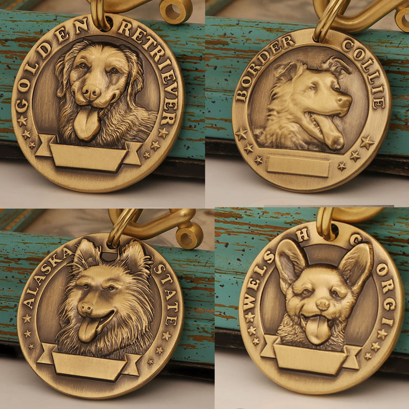 Dog tag custom anti-lost lettering small dog Teddy pet name brand large dog golden retriever German shepherd dog ID card custom