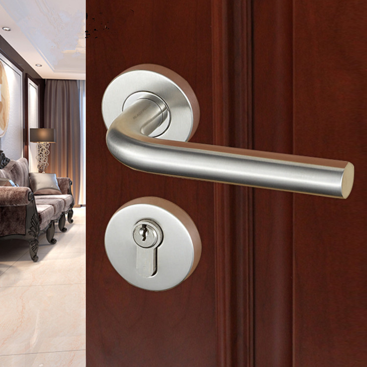 Stainless steel fire door lock two-piece lock 72 * 55 door lock office door lock hospital office building handle door lock