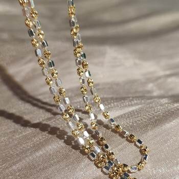 Italian seiko turned flower beads sparkling necklace