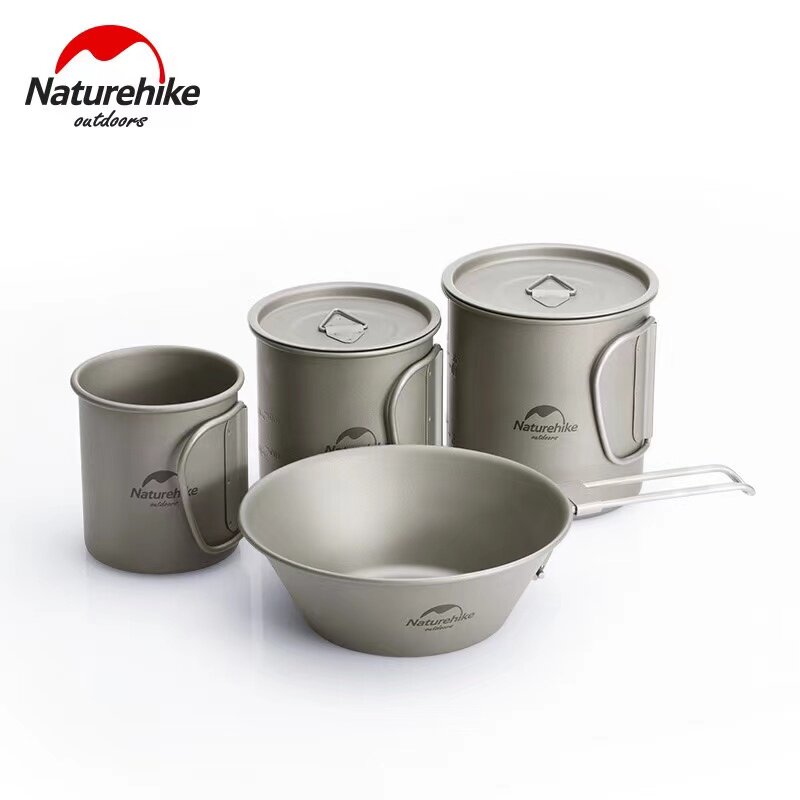 Nureike new Chinese Lelive Norwegian Titanium Cup Titanium Bowl Pure Titanium Can Burn Water Portable Outdoor Picnic Cutlery