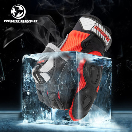 ROCK BIKER locomotive summer riding gloves male carbon fiber anti-slip locomotive racing sheepskin breathable
