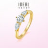 Adil Galaxy Diamond Ring Women's Cultured Diamond Ring Synthetic Diamond Ring Thick Plated 18K Gold Ring