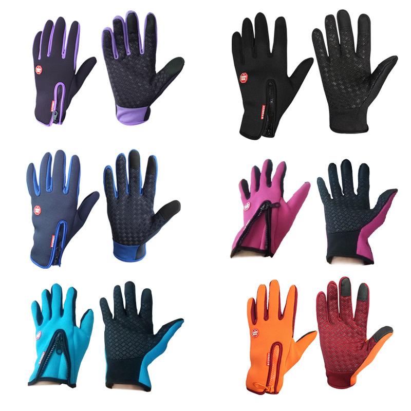 Winter Locomotive Touch Screen Gloves for men and women Climbing Bike Warm Sports Riding Gloves all-finger