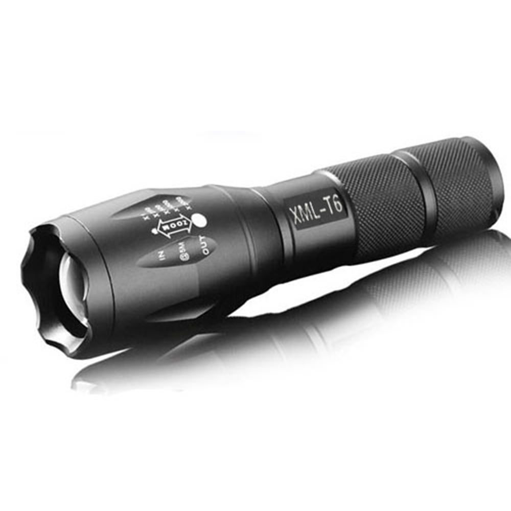 CREE-XML-T6 Intense Light Flashlight Aluminum Alloy Telescopic Zoom Far-Shot Torch Bike Accessories