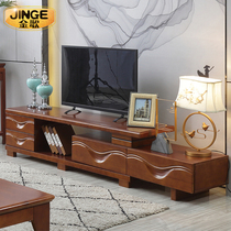 Solid Wood TV cabinet small apartment retractable storage locker economical wooden modern simple living room Film and Television cabinet