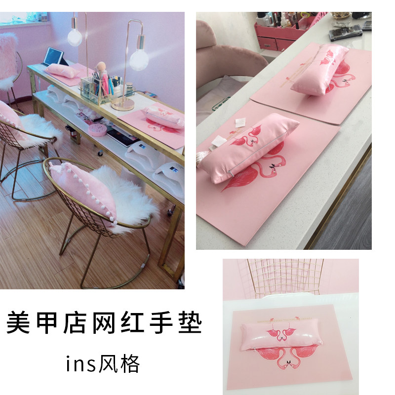 INS style marble nail art hand pillow Japanese net red hand cushion cushion European high-end nail salon table mat cloth PU